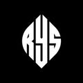 RYS circle letter logo design with circle and ellipse shape. RYS ellipse letters with typographic style. The three initials form a Royalty Free Stock Photo
