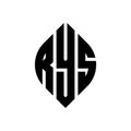 RYS circle letter logo design with circle and ellipse shape. RYS ellipse letters with typographic style. The three initials form a Royalty Free Stock Photo