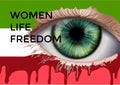 Iran protest women life freedom background template illustration