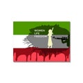 Iran women freedom protest background template shooting action illustration