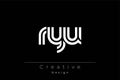 RYU Creative Unique Modern Letter Logo Design Royalty Free Stock Photo