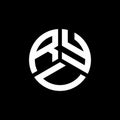 RYU letter logo design on black background. RYU creative initials letter logo concept. RYU letter design
