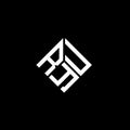 RYU letter logo design on black background. RYU creative initials letter logo concept. RYU letter design Royalty Free Stock Photo