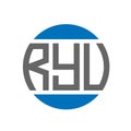 RYU letter logo design on white background. RYU creative initials circle logo concept. RYU letter design