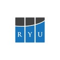 RYU letter logo design on WHITE background. RYU creative initials letter logo concept. RYU letter design.RYU letter logo design on