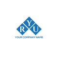 RYU letter logo design on white background. RYU creative initials letter logo concept. RYU letter design Royalty Free Stock Photo