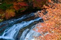 Ryuzu Falls with changing maple leaves Royalty Free Stock Photo