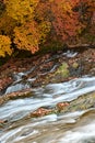 Ryuzu Falls with changing maple leaves Royalty Free Stock Photo