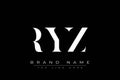 RYZ abstract letter logo design Royalty Free Stock Photo