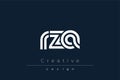 RZA Creative Unique Modern Letter Logo Design Royalty Free Stock Photo