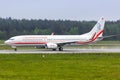 Rzeczpospolita Polska Boeing 737 airplane Gdansk airport Royalty Free Stock Photo