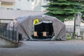 Tents erected outside Provincial Clinical Hospital named after Fryderyk Chopin during the Coronavirus epidemic