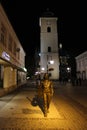 Rzeszow, Poland - Monument to Tadeusz Nalepa in evening city light