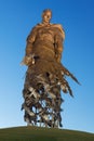 Sculpture of a Soviet soldier close-up. Rzhev