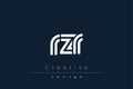 RZR Creative Unique Modern Letter Logo Design Royalty Free Stock Photo