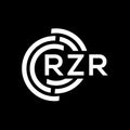 RZR letter logo design. RZR monogram initials letter logo concept. RZR letter design in black background Royalty Free Stock Photo