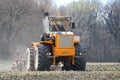 RÃÂ¡ba Huntractor articulated tractor preparing field in Hungary