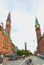Street view of RÃÂ¥dhuspladsen Downtown Copenhagen Denmark Royalty Free Stock Photo