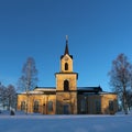 RÃÂ¥neÃÂ¥ church in winter sun Royalty Free Stock Photo