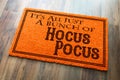 It`s All A Bunch Of Hocus Pocus Halloween Orange Welcome Mat On Royalty Free Stock Photo