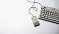 80s apple mac computer keyboard and mouse
