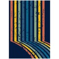 1970s Background Grunge Texture Pattern, Vintage Color Stripes. 1970s Color Pattern, Wavy Background. abstract stylish 70s era lin