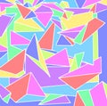 The 80`s background with pastel colors, 3D art pyramids , triangles and prisms