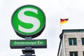 S-Bahn Brandenburger Tor sign, rapid transit railway, Berlin, Germany Royalty Free Stock Photo