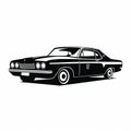 1960s Black And White Classic Car Icon With Supernatural Realism