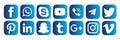 blue Facebook and other popular social media icon set illustration vector design.