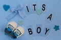 It`s a boy! Baby announcement. Newborn background Royalty Free Stock Photo