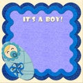 It's a boy! birthday felt greeting card Royalty Free Stock Photo