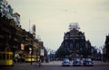 1950's Broussels Street scene with Vintage Coca-Cola Sign. Royalty Free Stock Photo