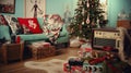 1970Â´s christmas living room decorated in a very nordic style