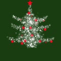 It`s Christmas time! Green background with Christmas tree.