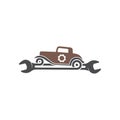 1930s classic cars style for repair shop icon