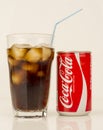 1980s Coca Cola Can and drink - vintage and retro Royalty Free Stock Photo