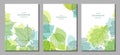 Floral vector templates with summer leaves. Plant print for holiday posters, greeting cards, covers, banners, invitations. Natural Royalty Free Stock Photo