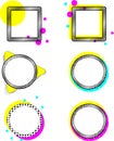 80s Colorful Neon Geometric Frame Elements