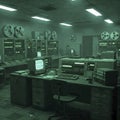 1970s Computer Lab with Mainframes and Punch Cards - AI