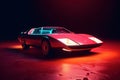 a 70s concept car running on a runway in space amazing beautiful lighting AI generated