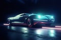 a 70s concept car running on a runway in space amazing beautiful lighting AI generated