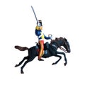 1800`s Crimean war, British cavalry on a horse charging. Original illustration Royalty Free Stock Photo
