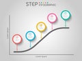 S-curve chart shape elements with steps,road map,options,graph,milestone,processes or workflow.Business data visualization