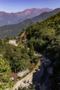 S curve road to Brown mountain near Kangchenjunga mountain that view in the morning in Sikkim, India.