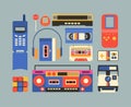 90s decade set icons vector illustration design