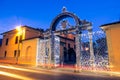1840s Decorated gate at Christmas time in Follonica, Italy Royalty Free Stock Photo