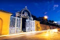 1840s Decorated gate at Christmas time in Follonica, Italy Royalty Free Stock Photo