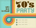 70s Disco Party Retro Invitation Art Card Royalty Free Stock Photo