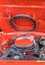 1970`s Dodge Ramcharger orange engine compartment